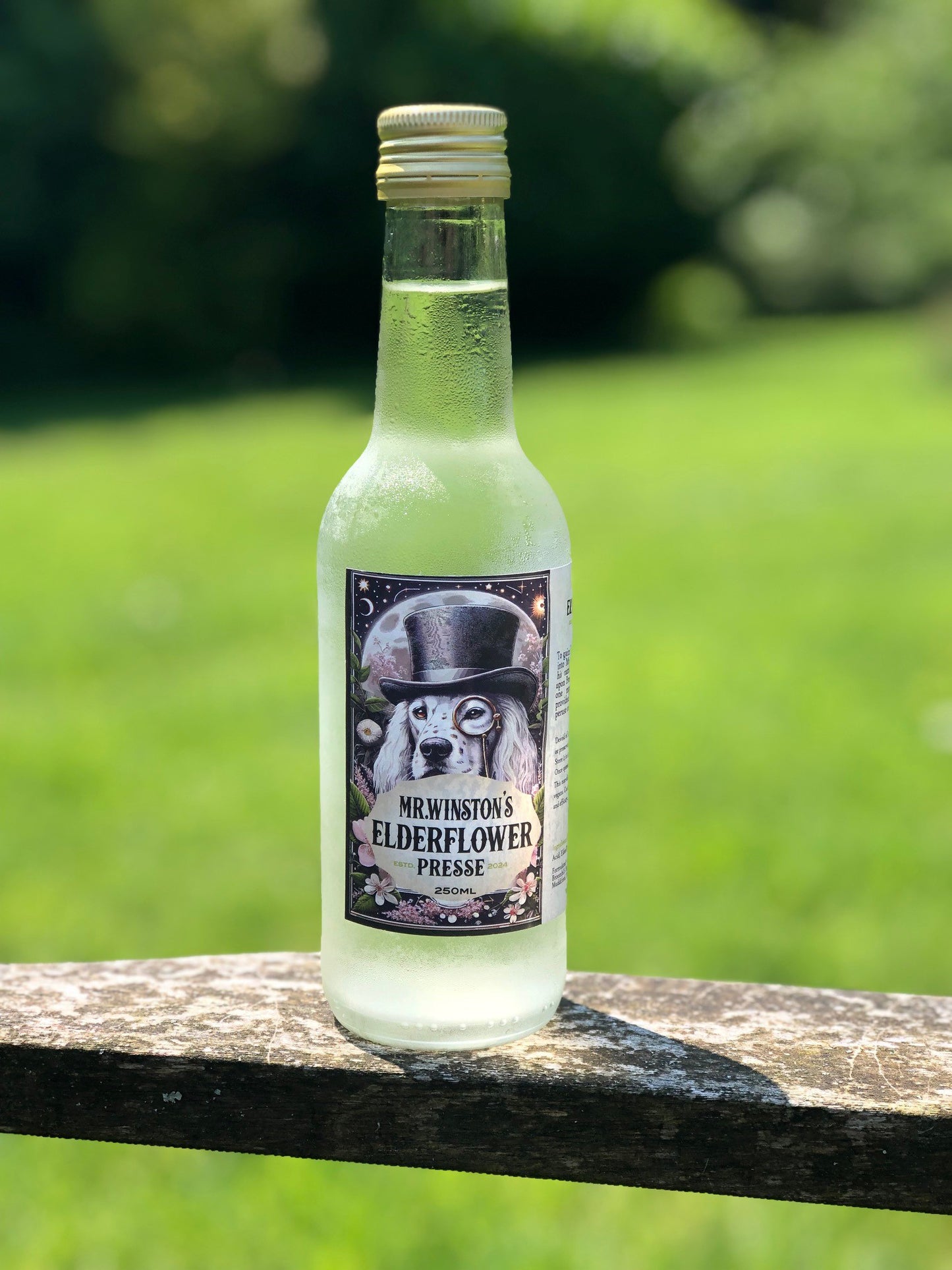 Mr Winston's refreshing and sparkling natural elderflower  pressé